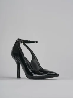 Décolleté e slingback tacco 9cm vernice nero