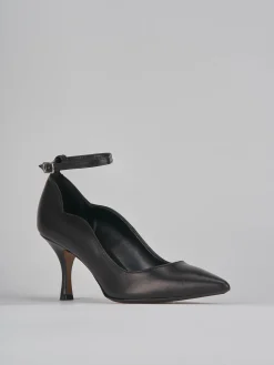 Décolleté e slingback tacco 7cm pelle nero