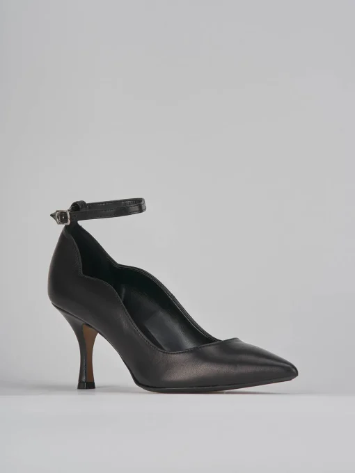 Décolleté e slingback tacco 7cm pelle nero