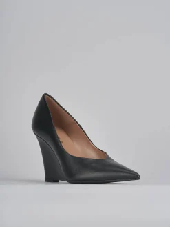 Décolleté e slingback tacco 9cm pelle nero