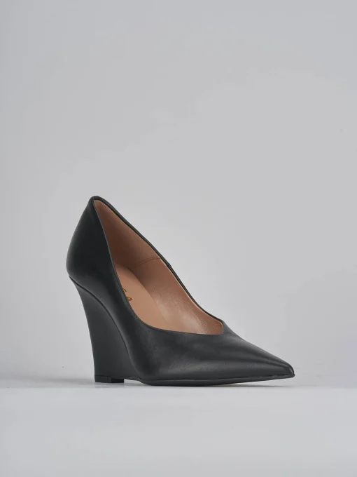 Décolleté e slingback tacco 9cm pelle nero