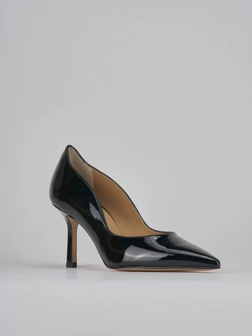 Décolleté e slingback tacco 8cm vernice nero