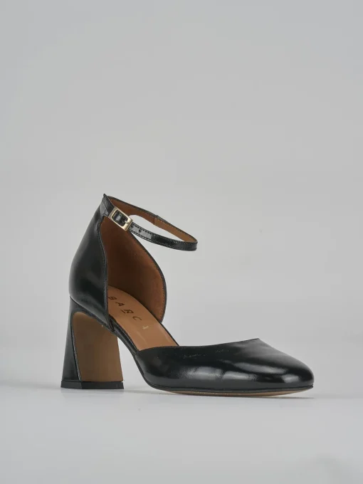 Décolleté e slingback tacco 7cm pelle nero