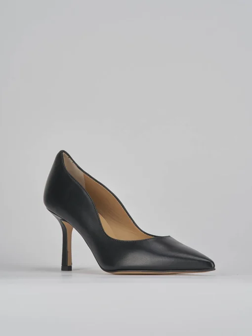 Décolleté e slingback tacco 8cm pelle nero