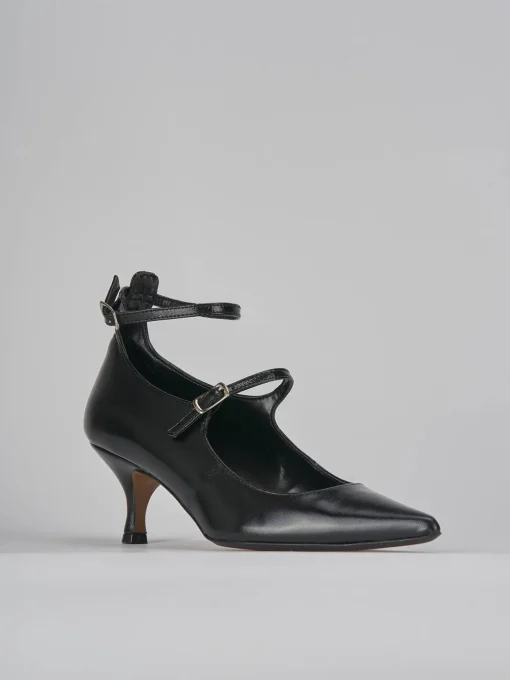 Décolleté e slingback tacco 5cm pelle nero