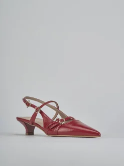 Décolleté e slingback tacco 3cm vernice rosso
