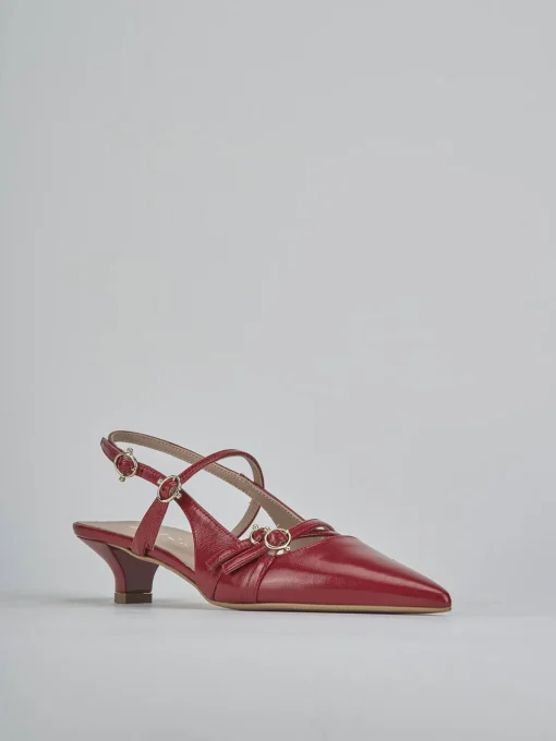 Décolleté e slingback tacco 3cm vernice rosso