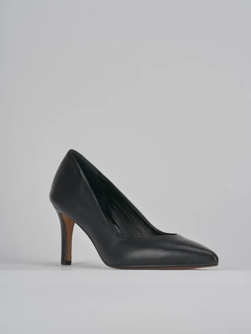 Décolleté e slingback tacco 7cm pelle nero