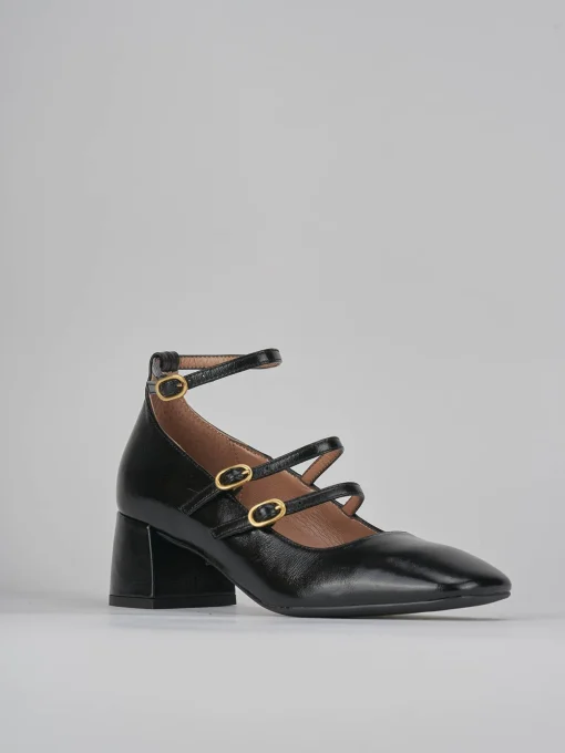 Décolleté e slingback tacco 5cm vernice nero