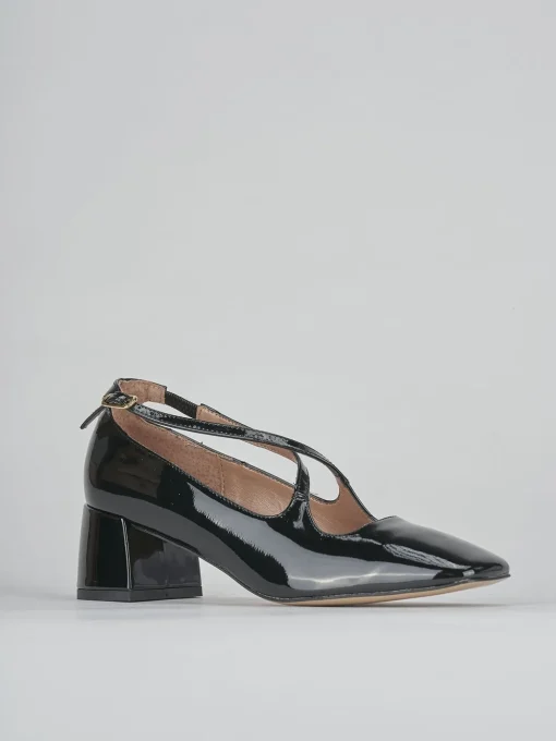 Décolleté e slingback tacco 5cm pelle nero
