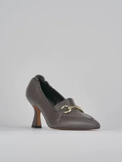 Décolleté e slingback tacco 7cm pelle beige