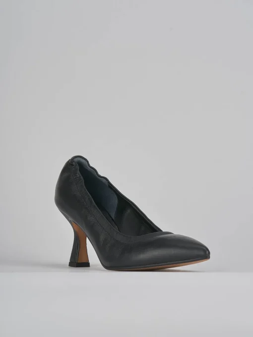 Décolleté e slingback tacco 7cm pelle nero