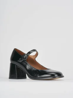 Décolleté e slingback tacco 8cm vernice nero