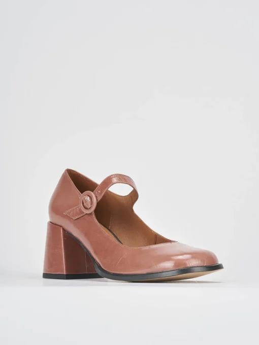 Décolleté e slingback tacco 8cm vernice rosa