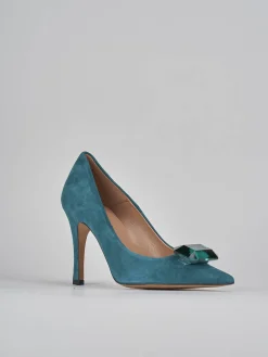 Décolleté e slingback tacco 9cm camoscio verde