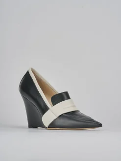 Décolleté e slingback tacco 8cm pelle nero
