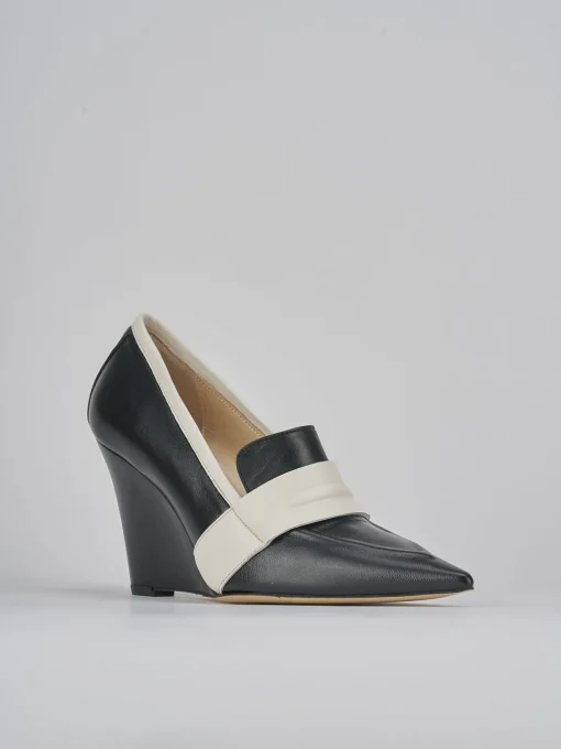 Décolleté e slingback tacco 8cm pelle nero