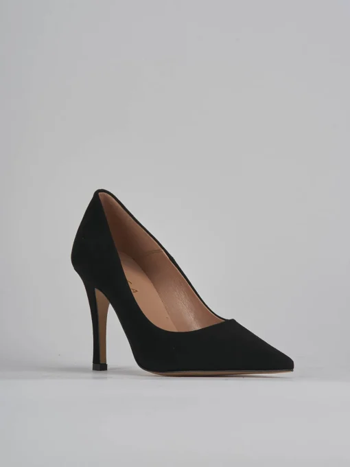 Décolleté e slingback tacco 9cm camoscio nero