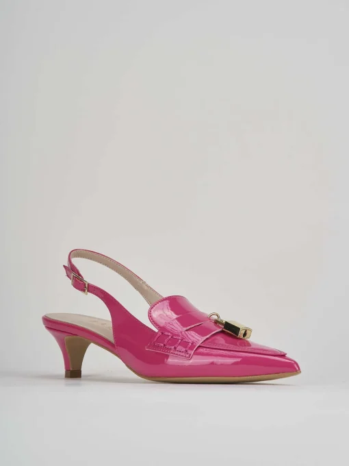 Décolleté e slingback tacco 3cm vernice rosa
