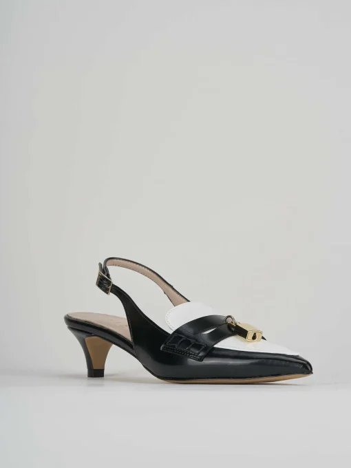 Décolleté e slingback tacco 3cm pelle nero