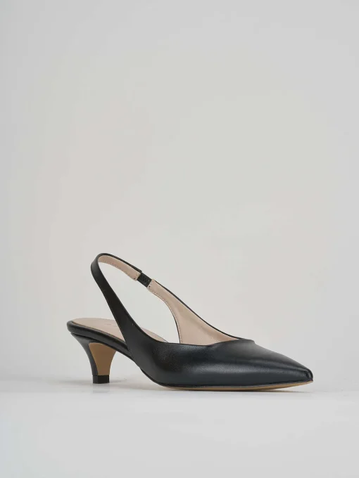 Décolleté e slingback tacco 3cm pelle nero