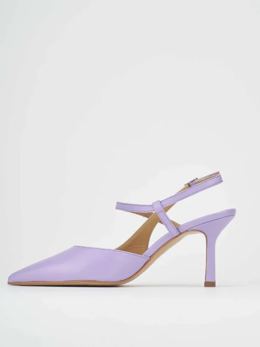 Décolleté e slingback tacco 7cm pelle rosa