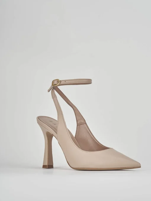 Décolleté e slingback tacco 9cm pelle rosa