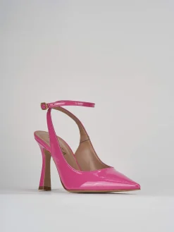 Décolleté e slingback tacco 9cm vernice rosa