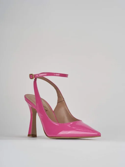 Décolleté e slingback tacco 9cm vernice rosa