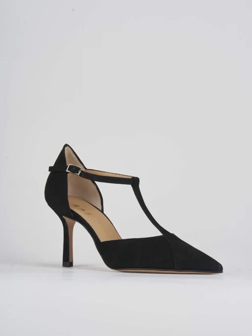 Décolleté e slingback tacco 8cm camoscio nero