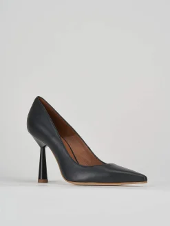 Décolleté e slingback tacco 9cm pelle nero