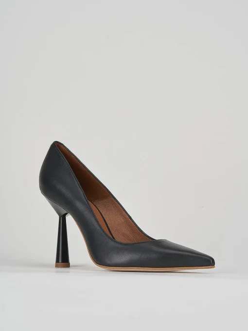 Décolleté e slingback tacco 9cm pelle nero