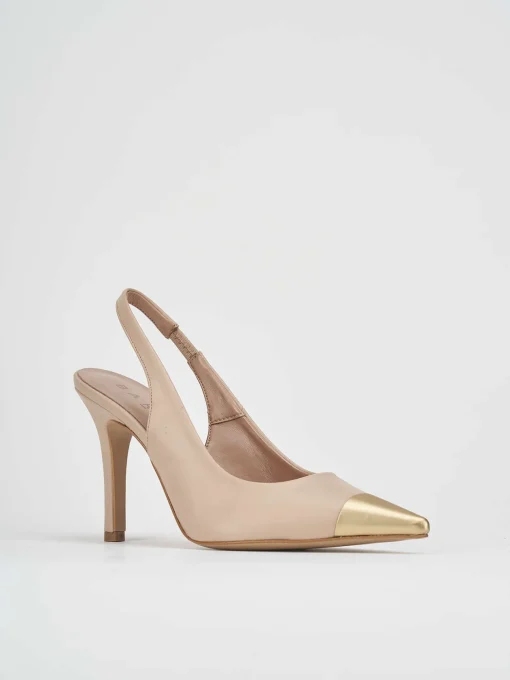 Décolleté e slingback tacco 9cm pelle rosa