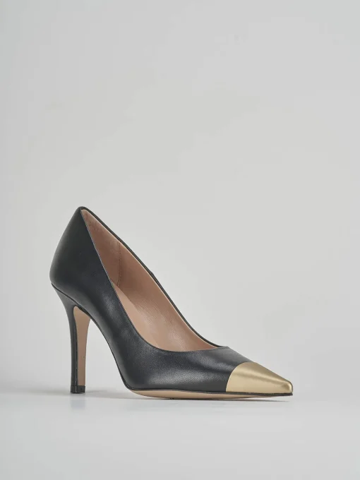 Décolleté e slingback tacco 9cm pelle nero