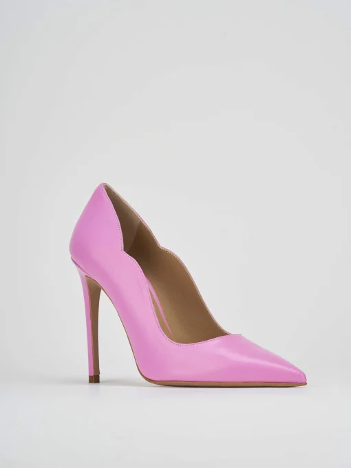 Décolleté e slingback tacco 10cm pelle rosa