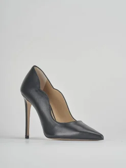 Décolleté e slingback tacco 10cm pelle nero