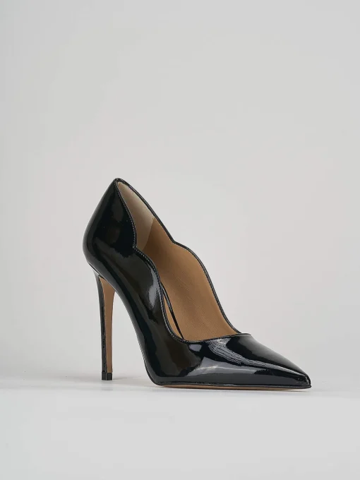 Décolleté e slingback tacco 10cm vernice nero