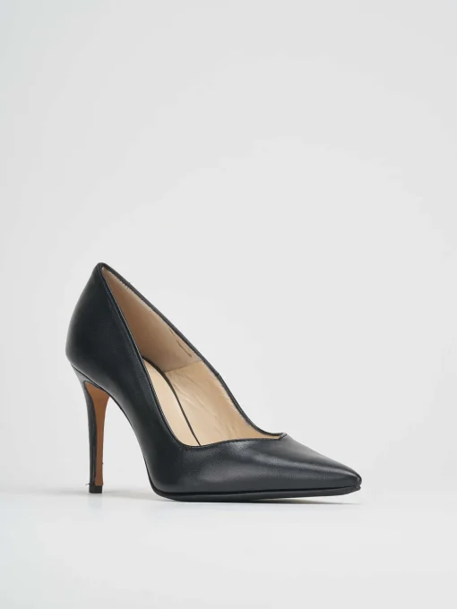 Décolleté e slingback tacco 8cm pelle nero