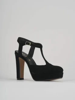 Décolleté e slingback tacco 11cm camoscio nero