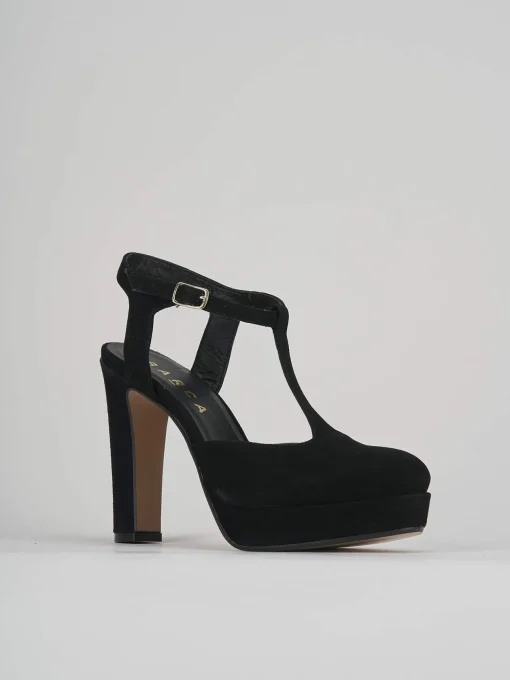 Décolleté e slingback tacco 11cm camoscio nero