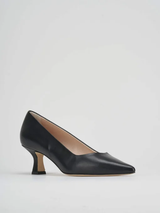 Décolleté e slingback tacco 5cm pelle nero