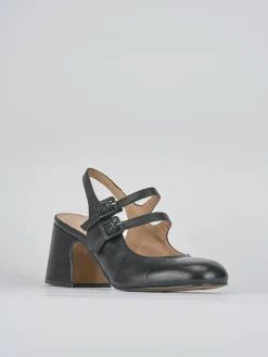 Décolleté e slingback tacco 5cm pelle nero