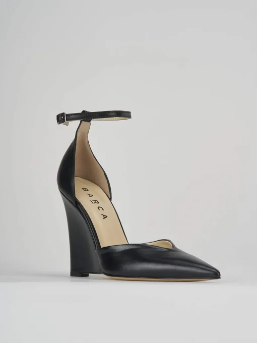 Décolleté e slingback tacco 11cm pelle nero