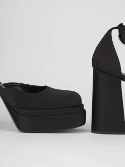 Décolleté e slingback tacco 11cm raso nero