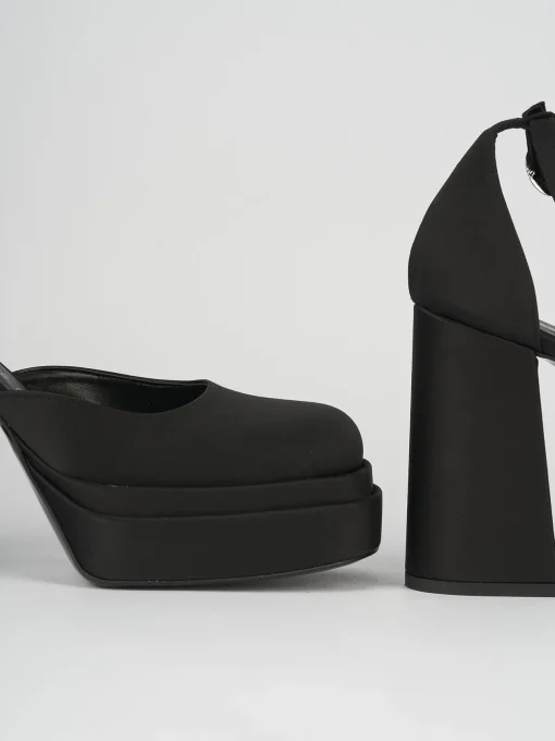 Décolleté e slingback tacco 11cm raso nero