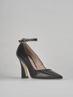 Décolleté e slingback tacco 9cm pelle nero