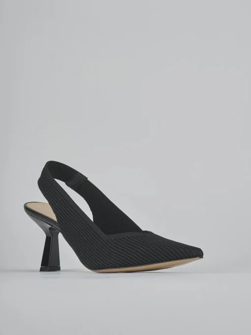 Décolleté e slingback tacco 7cm pelle nero