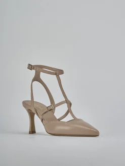 Décolleté e slingback tacco 8cm pelle rosa