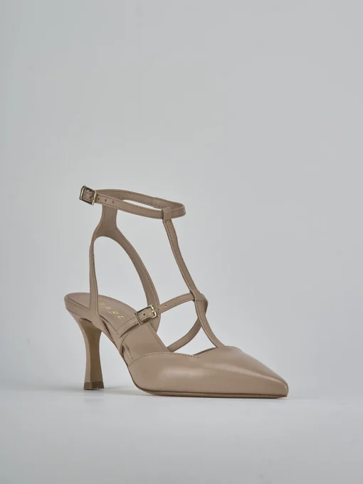 Décolleté e slingback tacco 8cm pelle rosa
