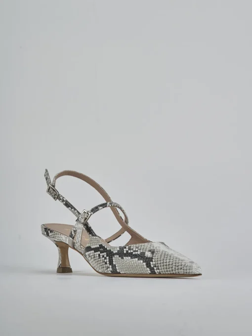 Décolleté e slingback tacco 5cm pitone beige
